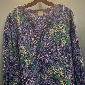 Lilly Pulitzer XL Coulter cotton top in Abaco Blue